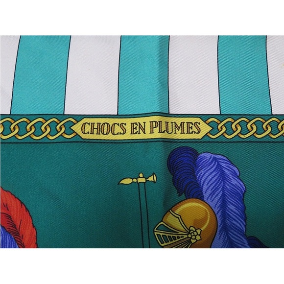 Hermes Teal and Red Equestrian Scarf - Picture 10 of 12